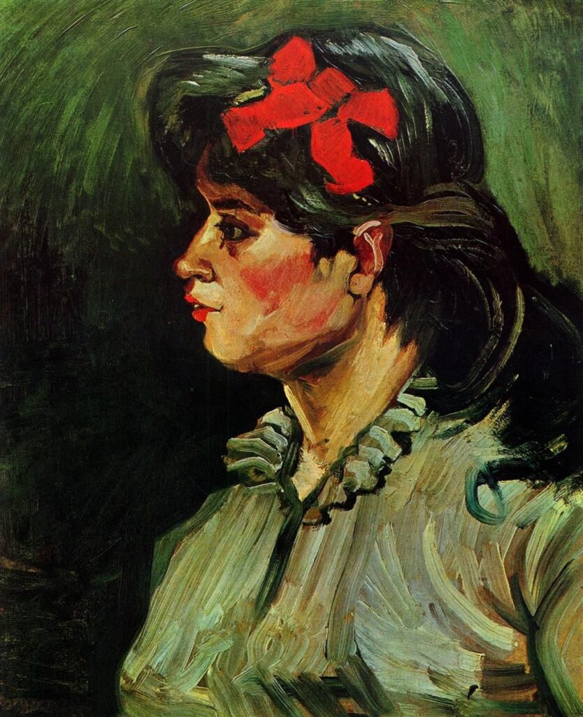 Vincent Van Gogh - Kırmızı Kurdeleli Kadın Portresi